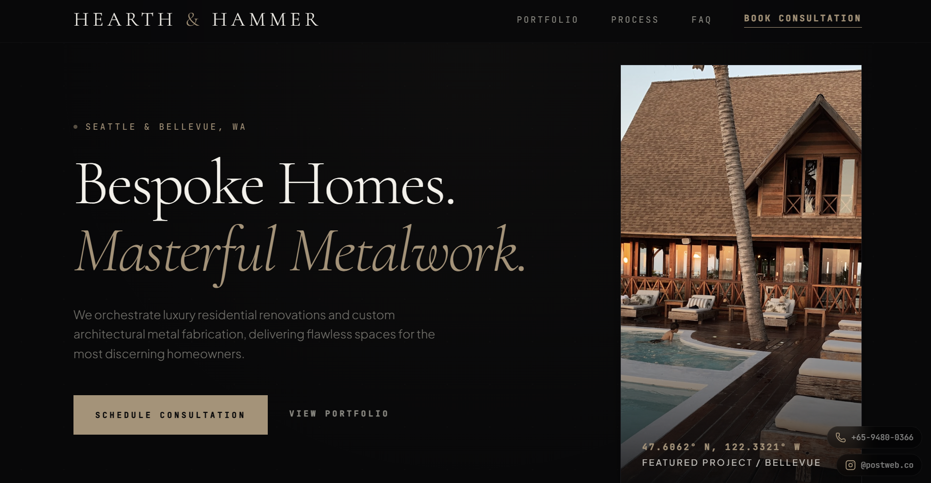 Hearth & Hammer — website preview